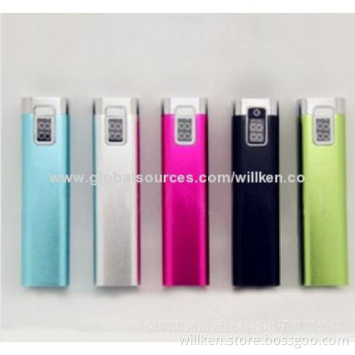 Mobile Phone Chargers, 2,200mAh, LCD Digital Indicator, Stainless Case/Protect Over-charge/Discharge